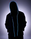 Neon flashing sweatshirt with headphones - blue